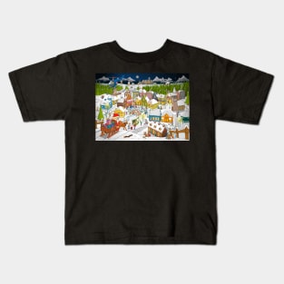 Stef’s Christmas and winter illustration. Kids T-Shirt